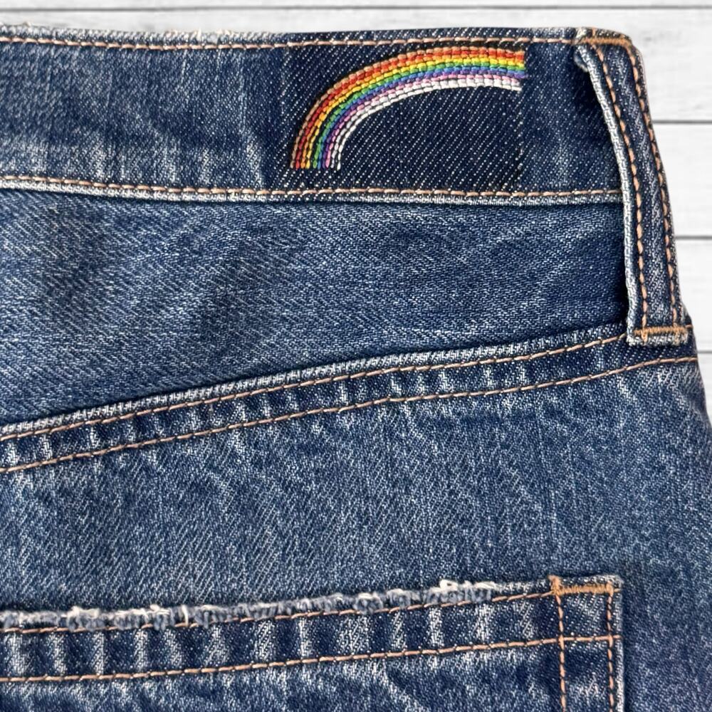 84. NEW American Eagle Limited Edition Pride Rainbow Denim Shorts SZ:4 - Picture 7 of 8
